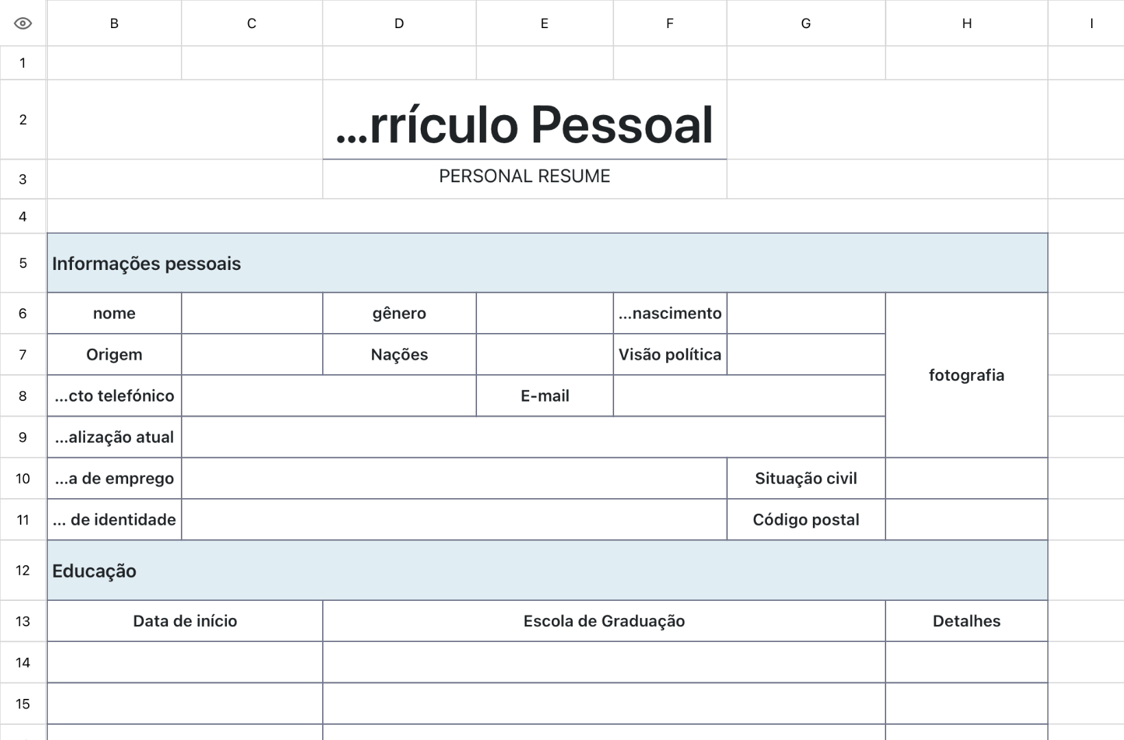 Currículo Pessoal 6